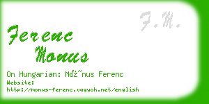 ferenc monus business card